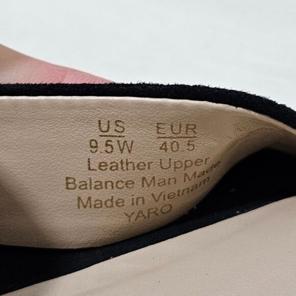 SAM EDELMAN Black Leather Suede Ankle Strap Block Heel Sandal Womens Sz 9.5 W - Picture 7 of 9